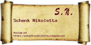 Schenk Nikoletta névjegykártya